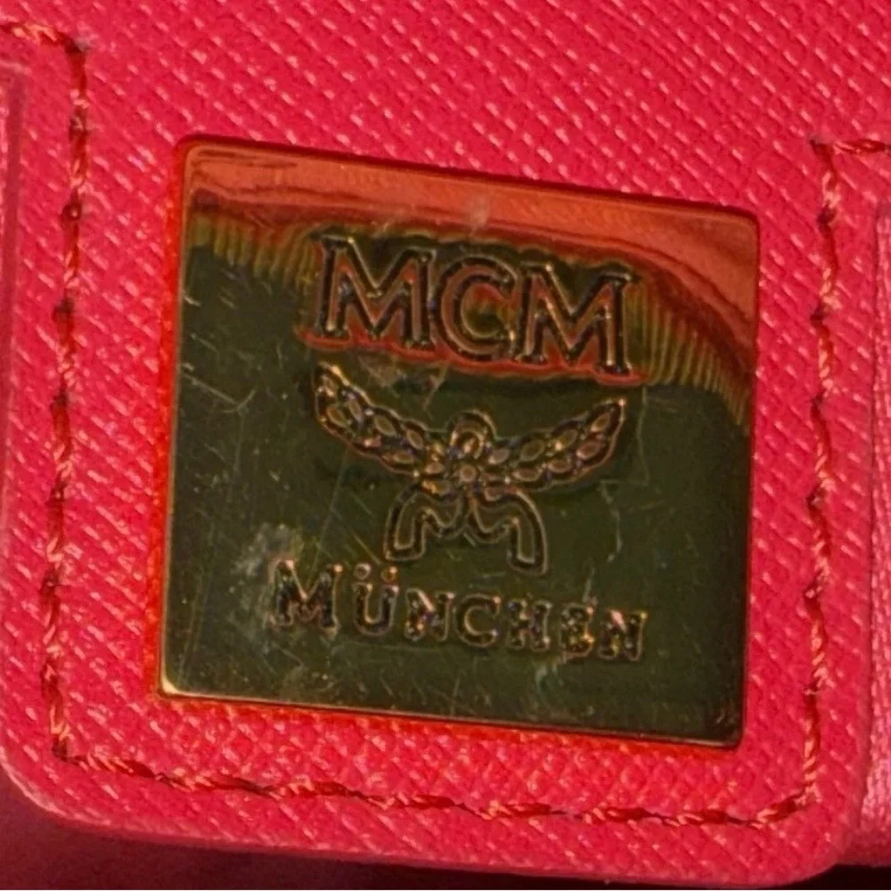 MCM Nuovo Satchel Crossbody Bag Fuchsia Pink Leather